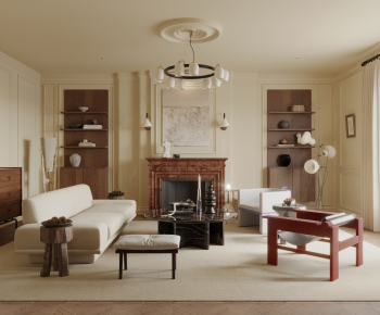 French Style A Living Room-ID:350805042