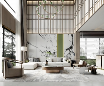 New Chinese Style A Living Room-ID:926358945