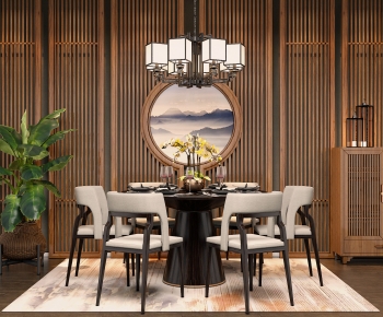 New Chinese Style Dining Table And Chairs-ID:881481899