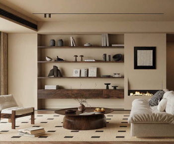 Wabi-sabi Style A Living Room-ID:784323935