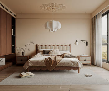 Wabi-sabi Style Bedroom-ID:489202984