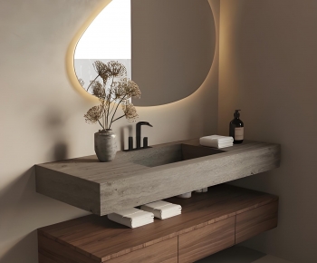 Wabi-sabi Style Bathroom Cabinet-ID:557502035