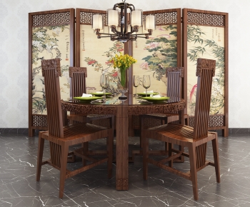 Chinese Style Dining Table And Chairs-ID:920048008