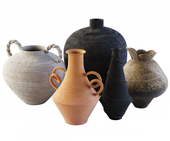 Wabi-sabi Style Clay Pot-ID:616925003
