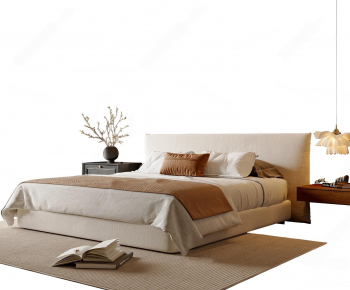 Wabi-sabi Style Double Bed-ID:810461016