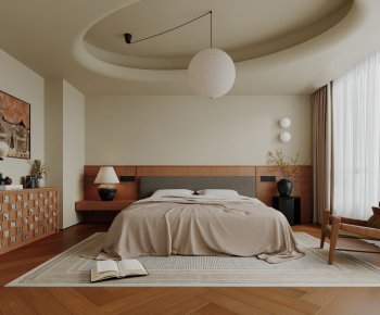 Wabi-sabi Style Bedroom-ID:555886038