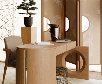 Modern Computer Desk And Chair-ID:911910064