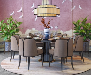 New Chinese Style Dining Table And Chairs-ID:657403953