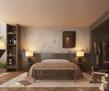 Wabi-sabi Style Bedroom-ID:773050863