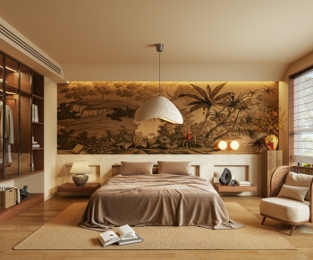 Wabi-sabi Style Bedroom-ID:733981159