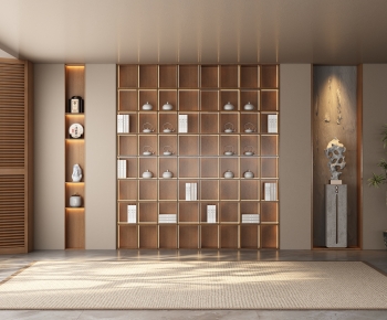 New Chinese Style TV Wall-ID:394526961