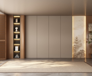 New Chinese Style TV Wall-ID:221602929