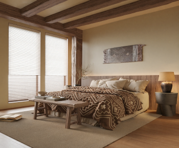 Wabi-sabi Style Bedroom-ID:557869917