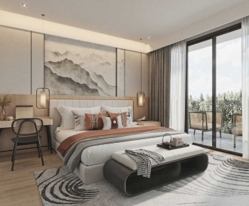 New Chinese Style Bedroom-ID:344223985