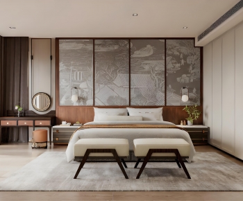 New Chinese Style Bedroom-ID:455693967