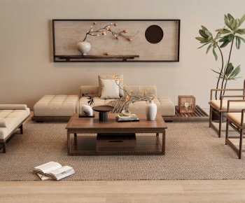 New Chinese Style Sofa Combination-ID:446629535