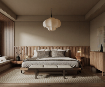 Wabi-sabi Style Bedroom-ID:886229042