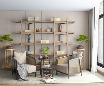 New Chinese Style Single Sofa-ID:932796964