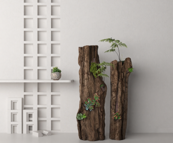 Wabi-sabi Style Ground Green Plant Potted Plants-ID:511193046