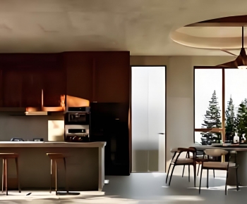 Wabi-sabi Style Dining Room-ID:412496094