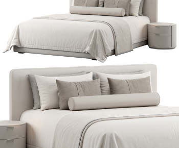 现代双人床3D模型