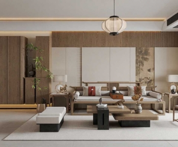 New Chinese Style A Living Room-ID:435215003