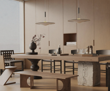 Wabi-sabi Style Dining Room-ID:124990932