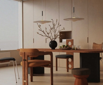 Wabi-sabi Style Dining Room-ID:618700985