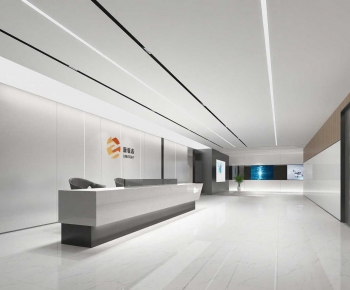 Modern Office Reception Desk-ID:489703891