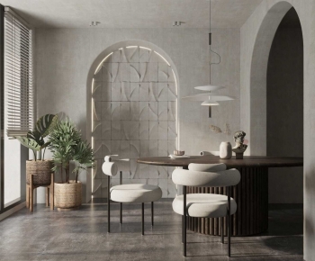 Wabi-sabi Style Dining Room-ID:392951976