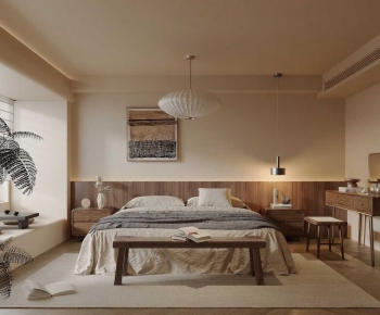 Wabi-sabi Style Bedroom-ID:695045951