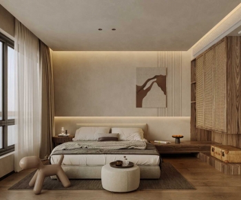 Wabi-sabi Style Bedroom-ID:713860991
