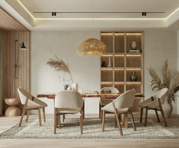 Wabi-sabi Style Dining Room-ID:445902119