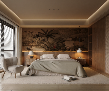 Wabi-sabi Style Bedroom-ID:233562952