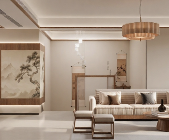 New Chinese Style A Living Room-ID:216710693