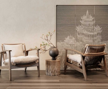 Wabi-sabi Style Lounge Chair-ID:497772932