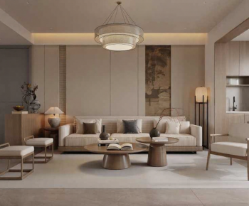 New Chinese Style A Living Room-ID:449481011