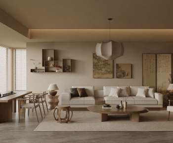 New Chinese Style A Living Room-ID:598427062