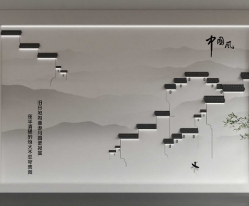 New Chinese Style TV Wall-ID:133194927