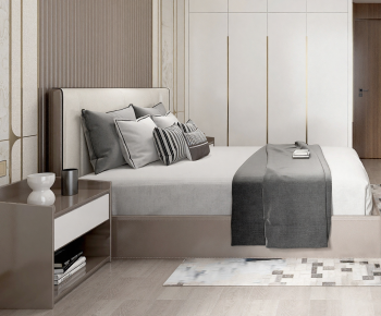 Modern Double Bed-ID:432688006