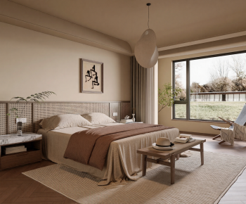 Wabi-sabi Style Bedroom-ID:677549882