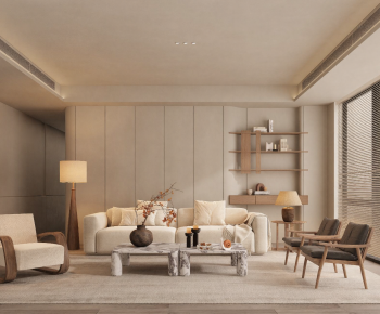 Wabi-sabi Style A Living Room-ID:517371898