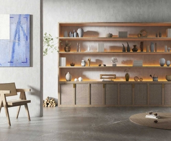 Wabi-sabi Style Decorative Cabinet-ID:708528047