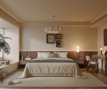 Wabi-sabi Style Bedroom-ID:785758978