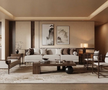 New Chinese Style A Living Room-ID:294810063