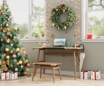 Modern Computer Desk And Chair-ID:808938031