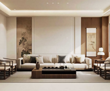 New Chinese Style A Living Room-ID:386666069