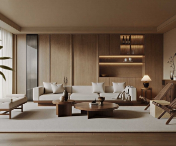 Wabi-sabi Style A Living Room-ID:888755088