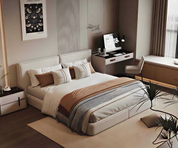 Modern Double Bed-ID:750060085