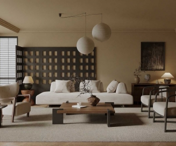 Wabi-sabi Style A Living Room-ID:968847048